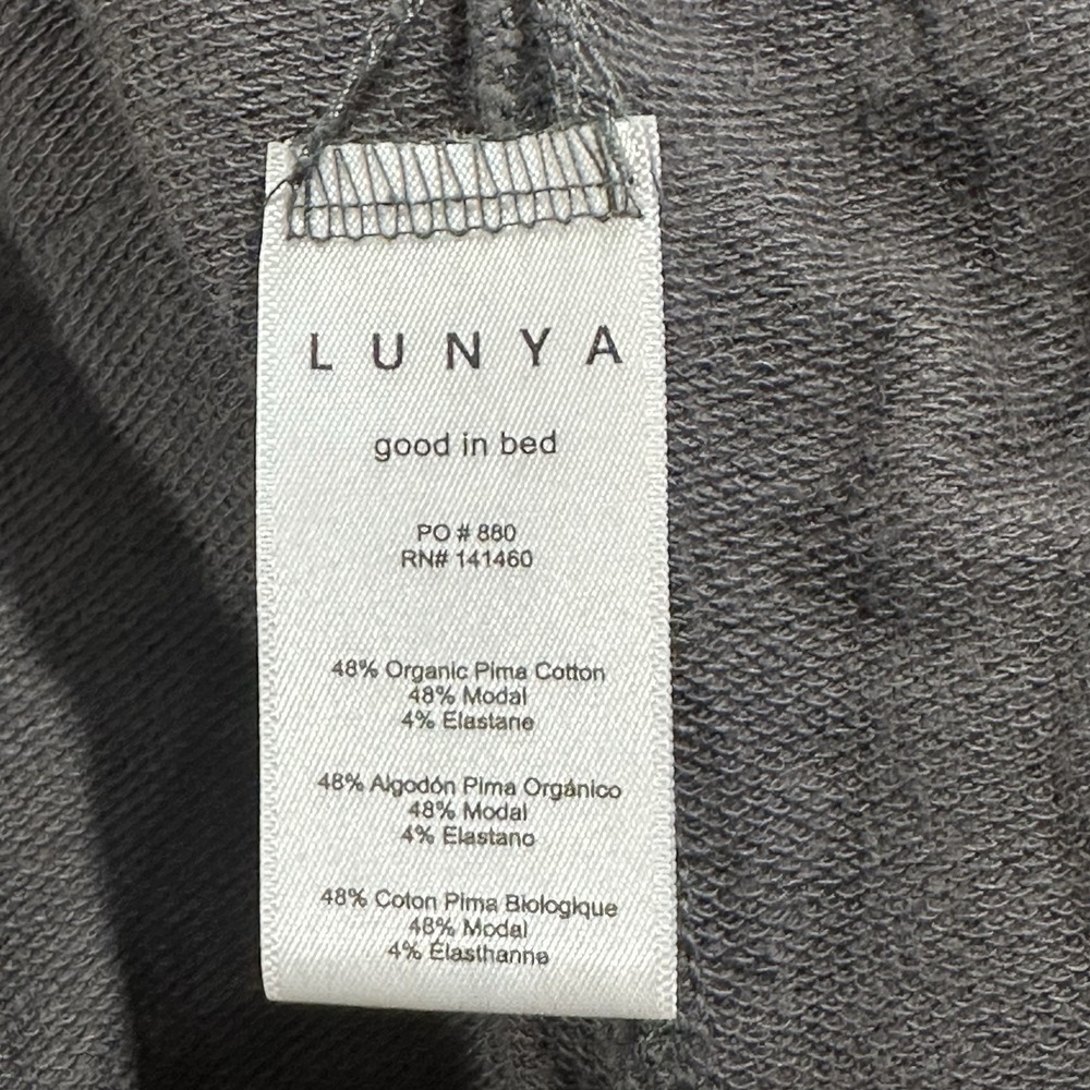 Lunya The Robe Organic Pima Cotton with Pockets Long Gray Loungewear Luxury - Picture 7 of 12